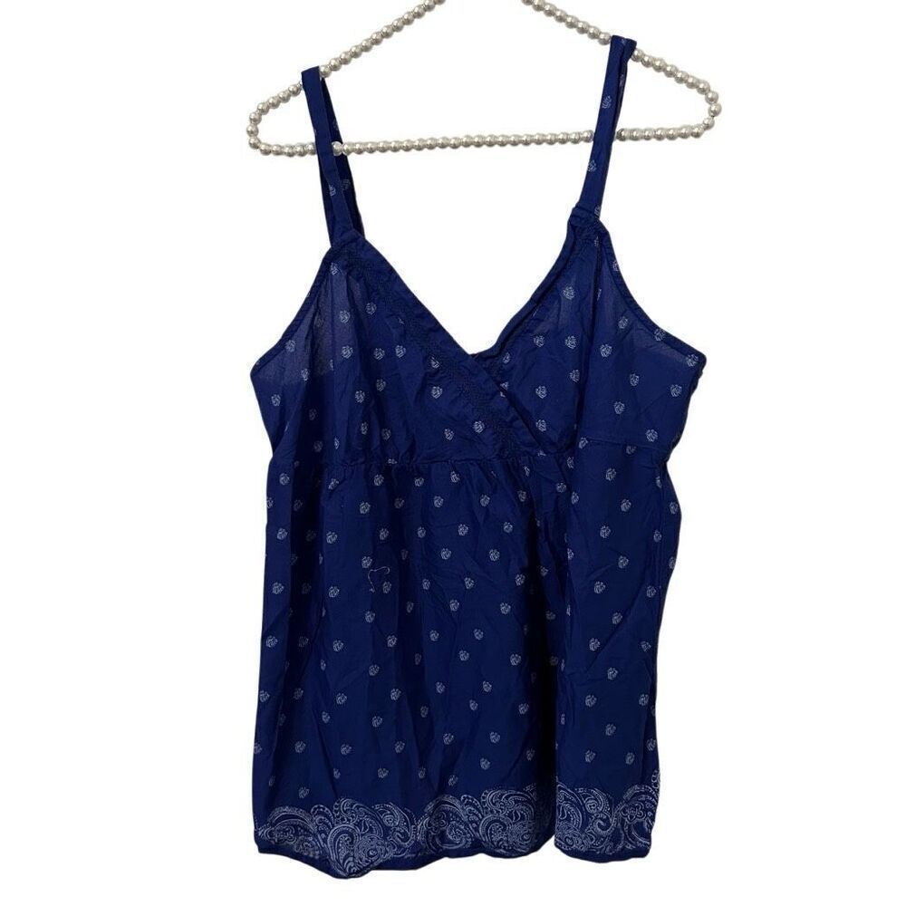 Faded Glory Womens blue Babydoll Top Size 2X Cottagecore Peasant Y2K prairie‎